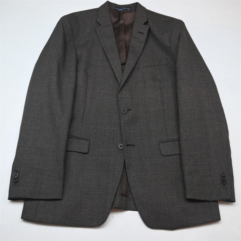 Tommy Hilfiger 38R Brown Basketweave Wool Soft Shoulder Blazer Jacket Sport Coat